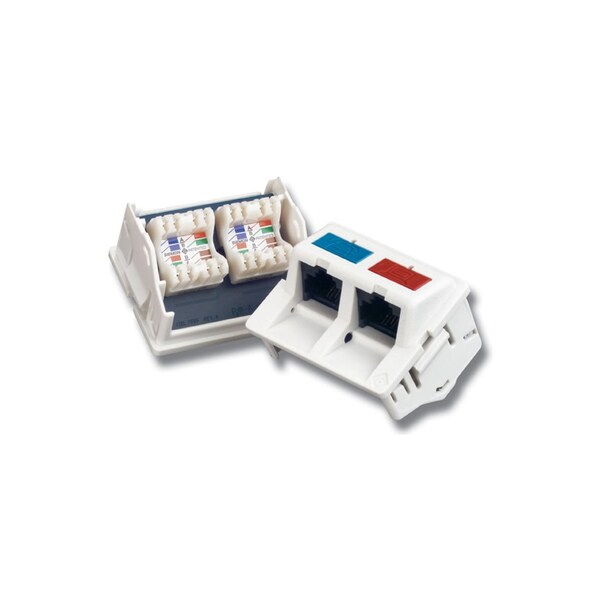 Siemon Company 1-PORT MOD JACK 110 8W8P UTP, T568A/B CAT6 45D, COUPLER LIGHT IVORY CT-C6-80